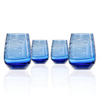 Rolf Glass - School of Fish 15oz Blue Stemless Wine Tumbler Glass