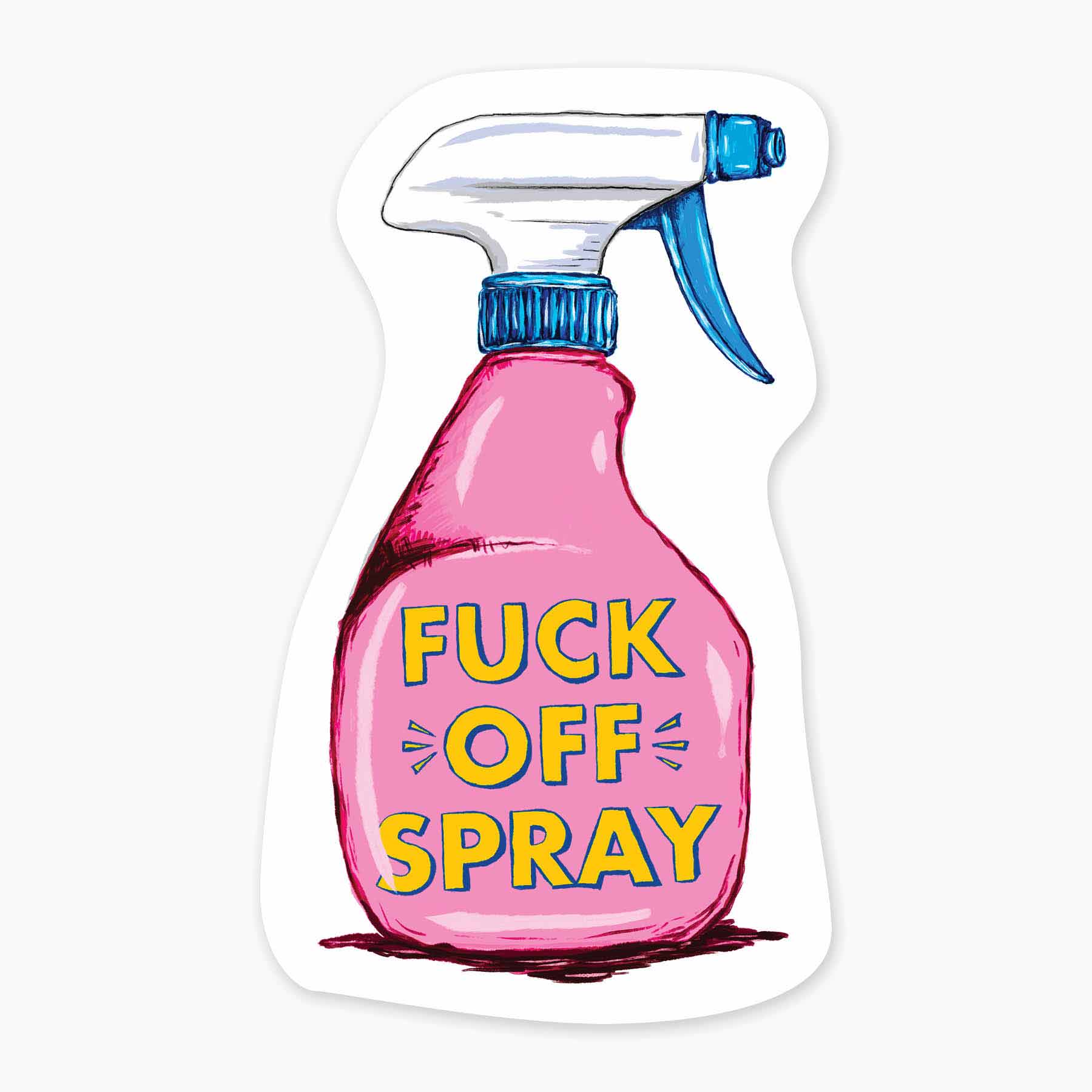 Nice Enough Stickers - Fuck Off Spray - 3" Art Sticker