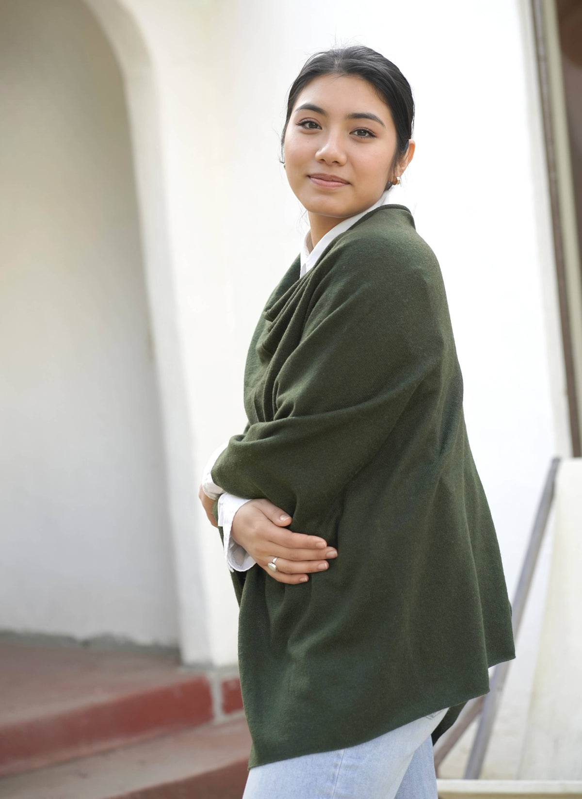 Dolma - Cashmere Poncho Seaweed 