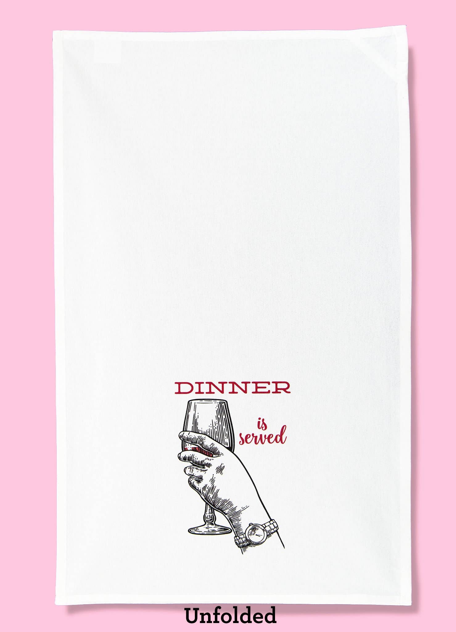 Dinner Is Served (Wine) Dishtowel