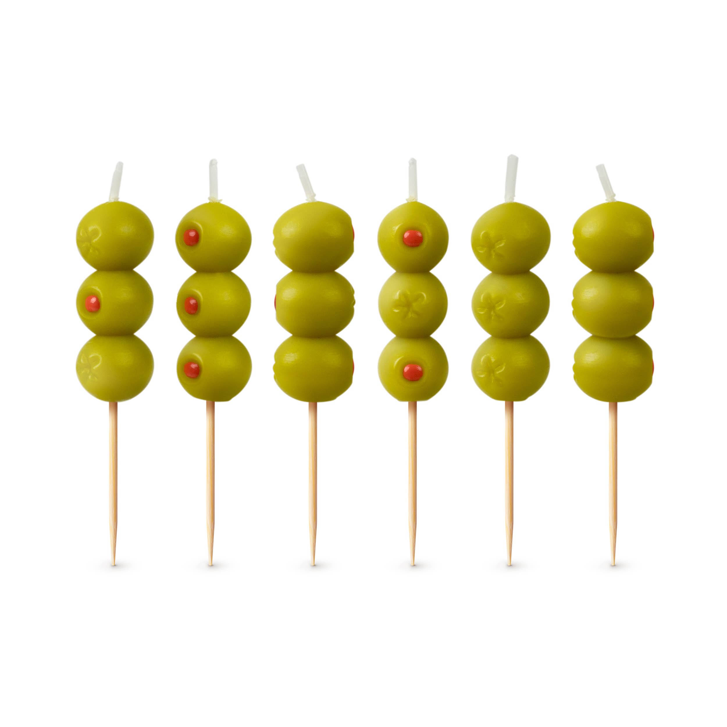 Fred & Friends - COCKTAIL PARTY Olive Candles - Set of 6