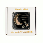 Properly Improper - Round Trinket Tray Gold Moon and Stars