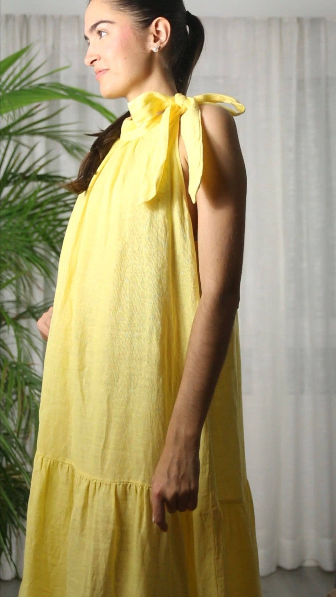 Linen & More - REF 72319 LONG DRESS BOW 100% LINEN
