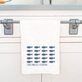 Cottage Shore - Hand Drawn Fish City State - Custom Cotton Tea Towel