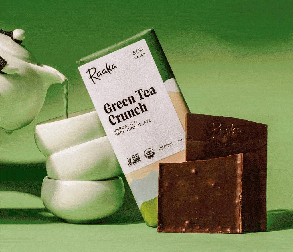 Raaka Chocolate - 66% Green Tea Crunch Chocolate Bar