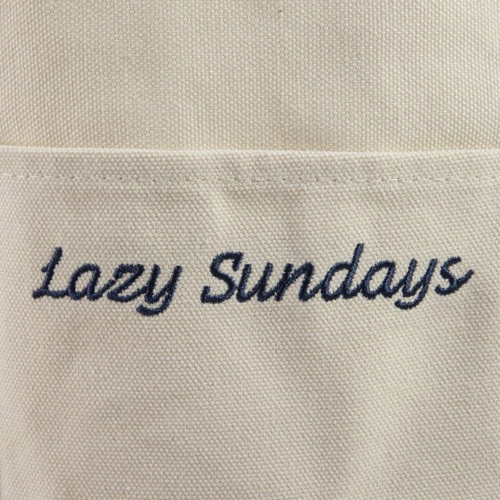 Collections by Fame Accessories - Lazy Sundays Embroidered Canvas Tote Bag