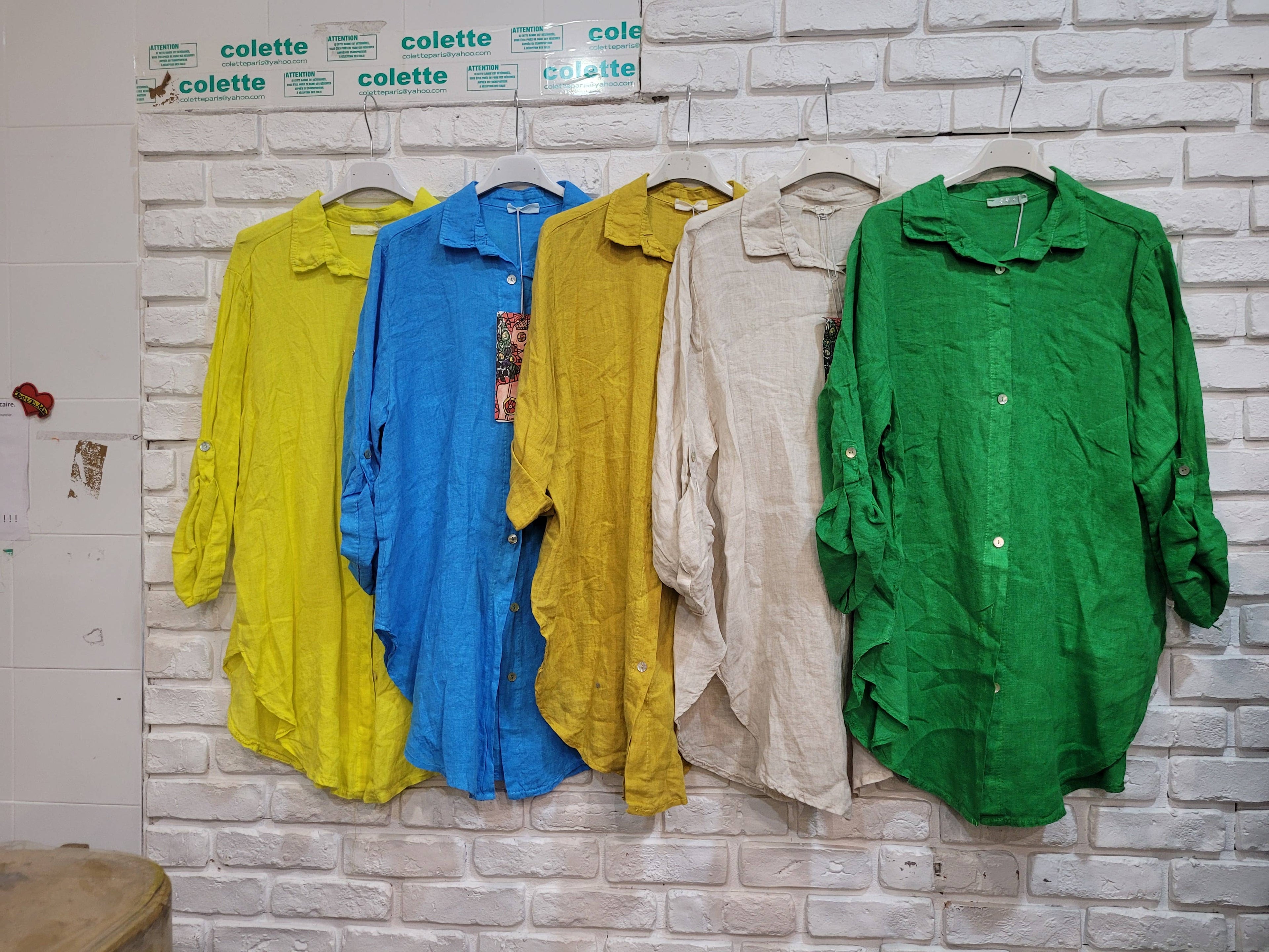 la maison des fibres naturelles - 100% linen shirt 620159