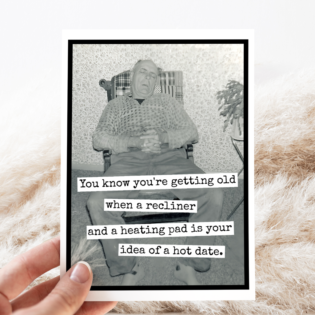 Raven's Rest Studio - Funny Birthday Card For Man. When A Recliner And A Heating
