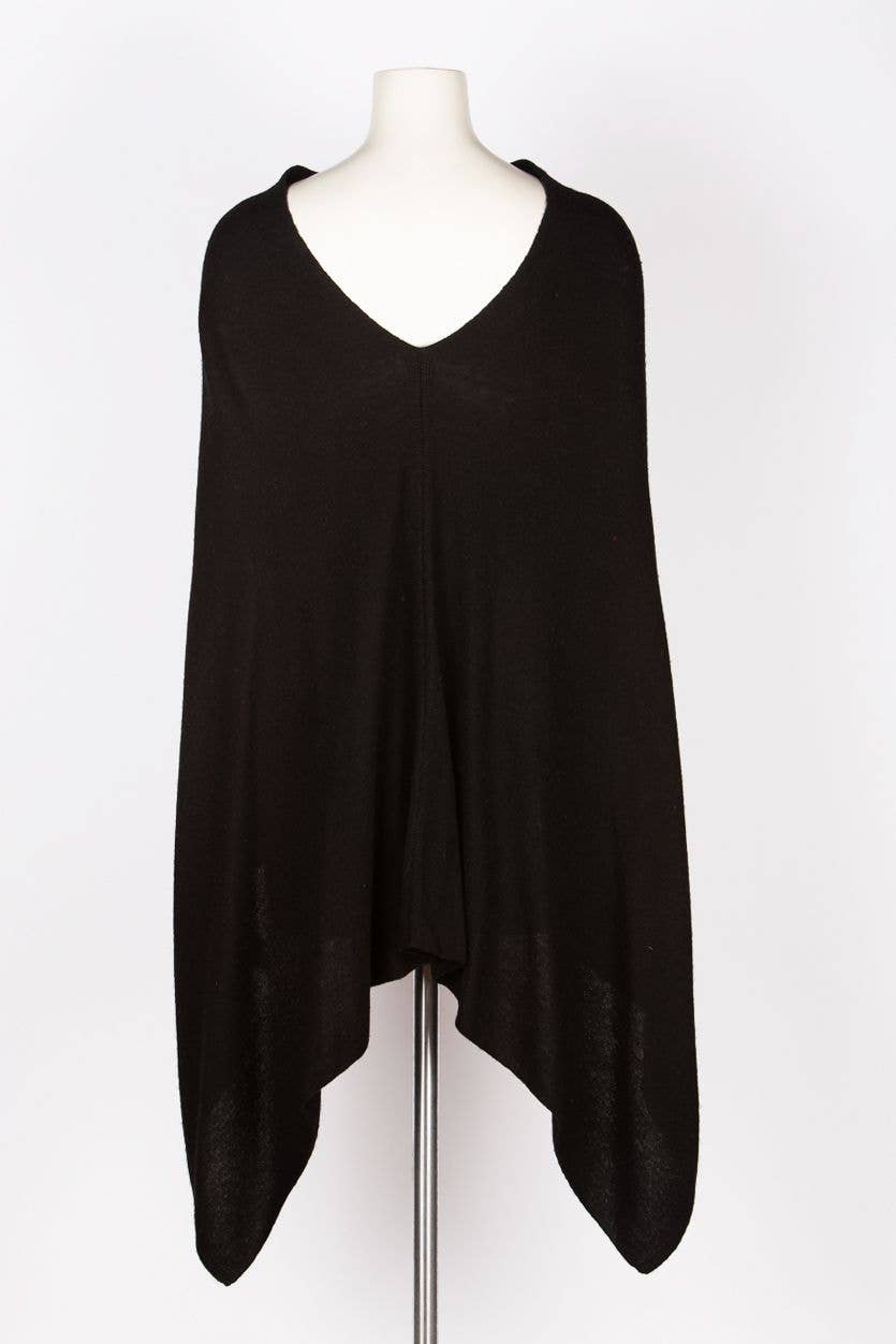 Dolma - Cashmere Poncho Black