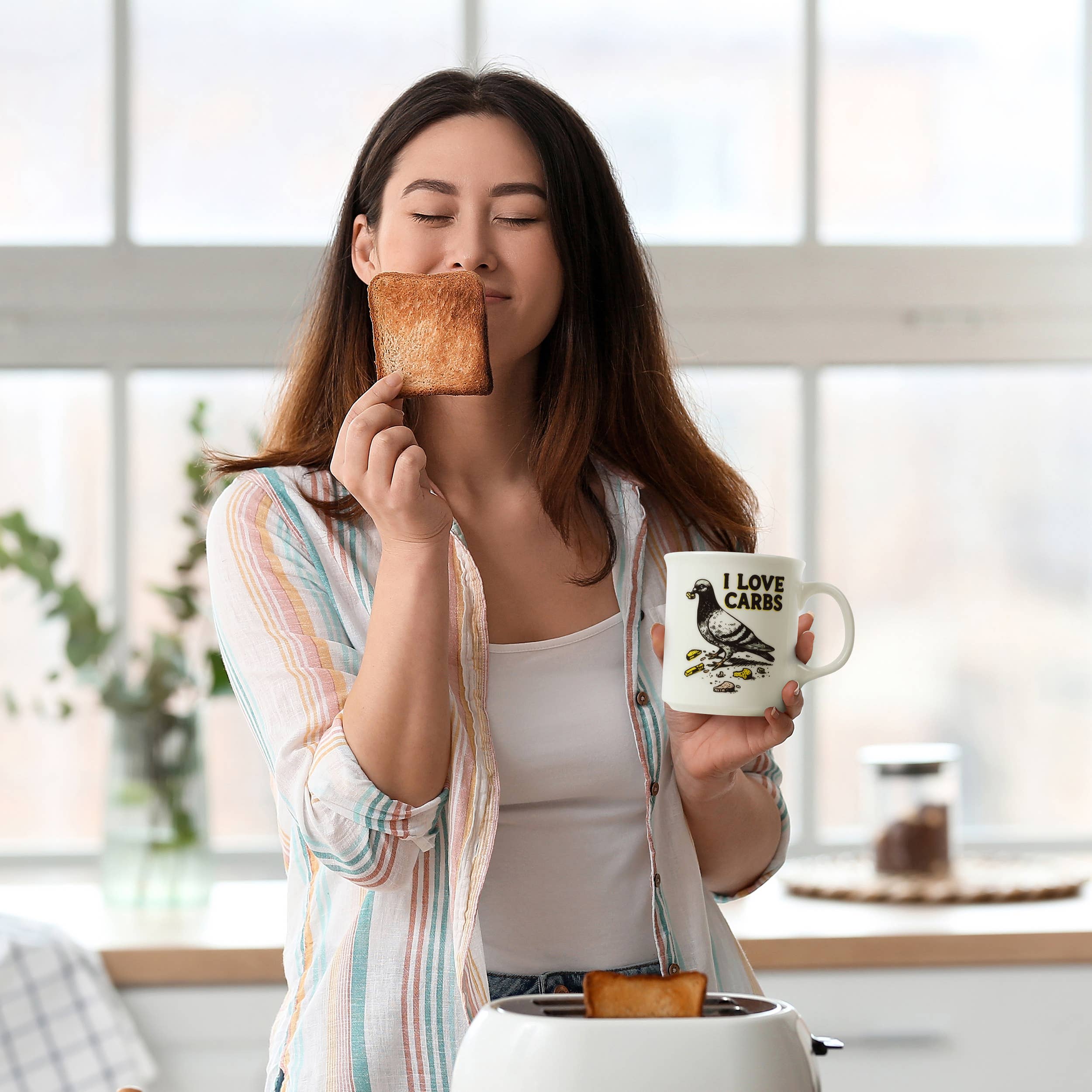 Fred & Friends - Say Anything Mug - I Love Carbs - Pigeon Mug