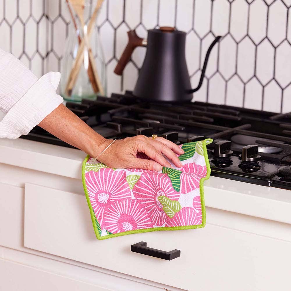rockflowerpaper - PINK PAPAVER Dish Cloths, Set of 3
