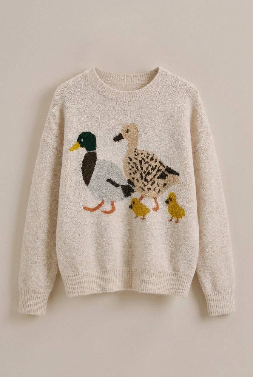 Urban Daizy - Mallard Duck Intarsia Knit Sweater