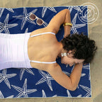rockflowerpaper - STARFISH NAVY Reversible Beach Towel