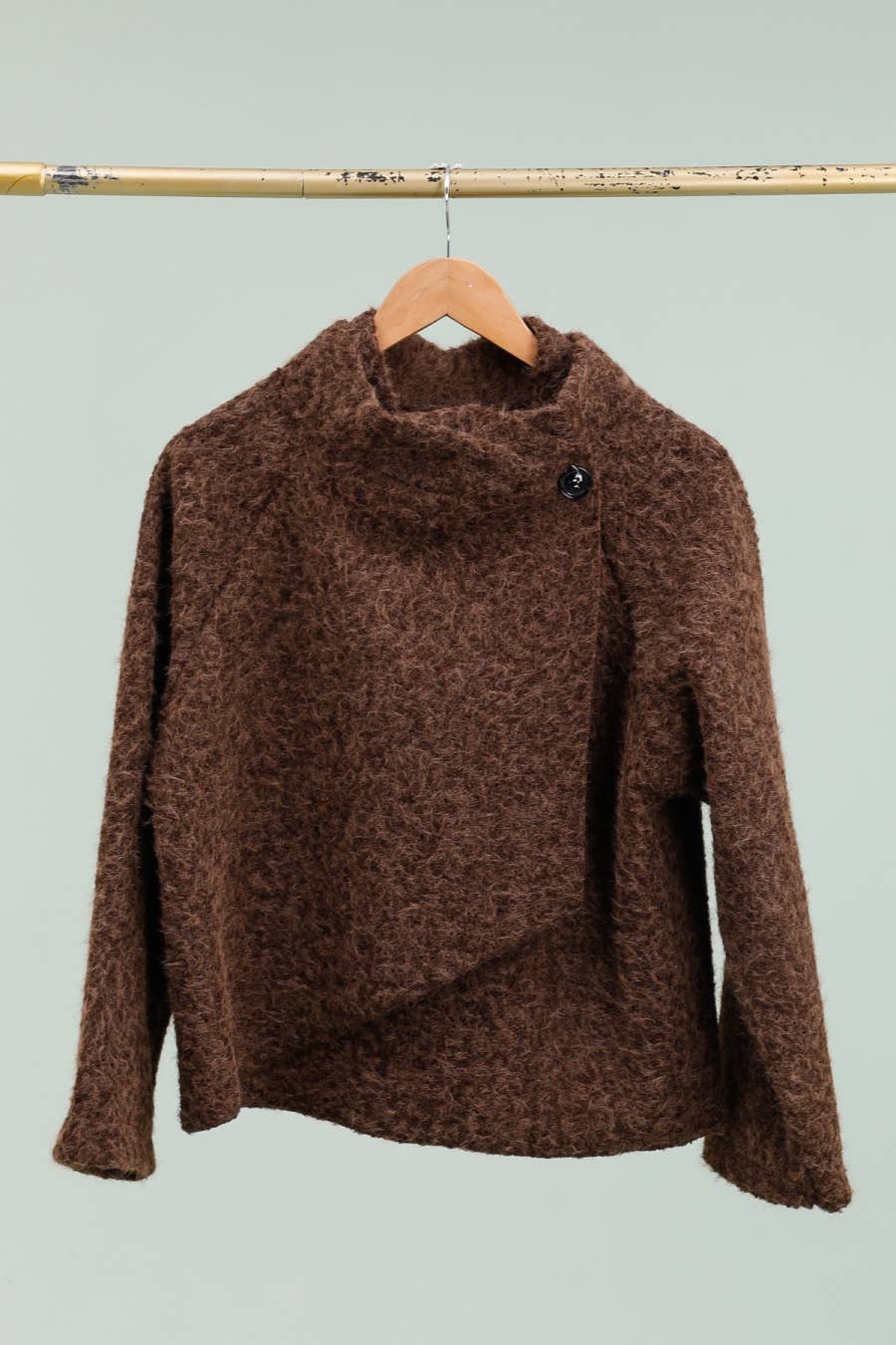la maison des fibres naturelles - Kimono style jacket 09663 90% polyester 10% wool: Black