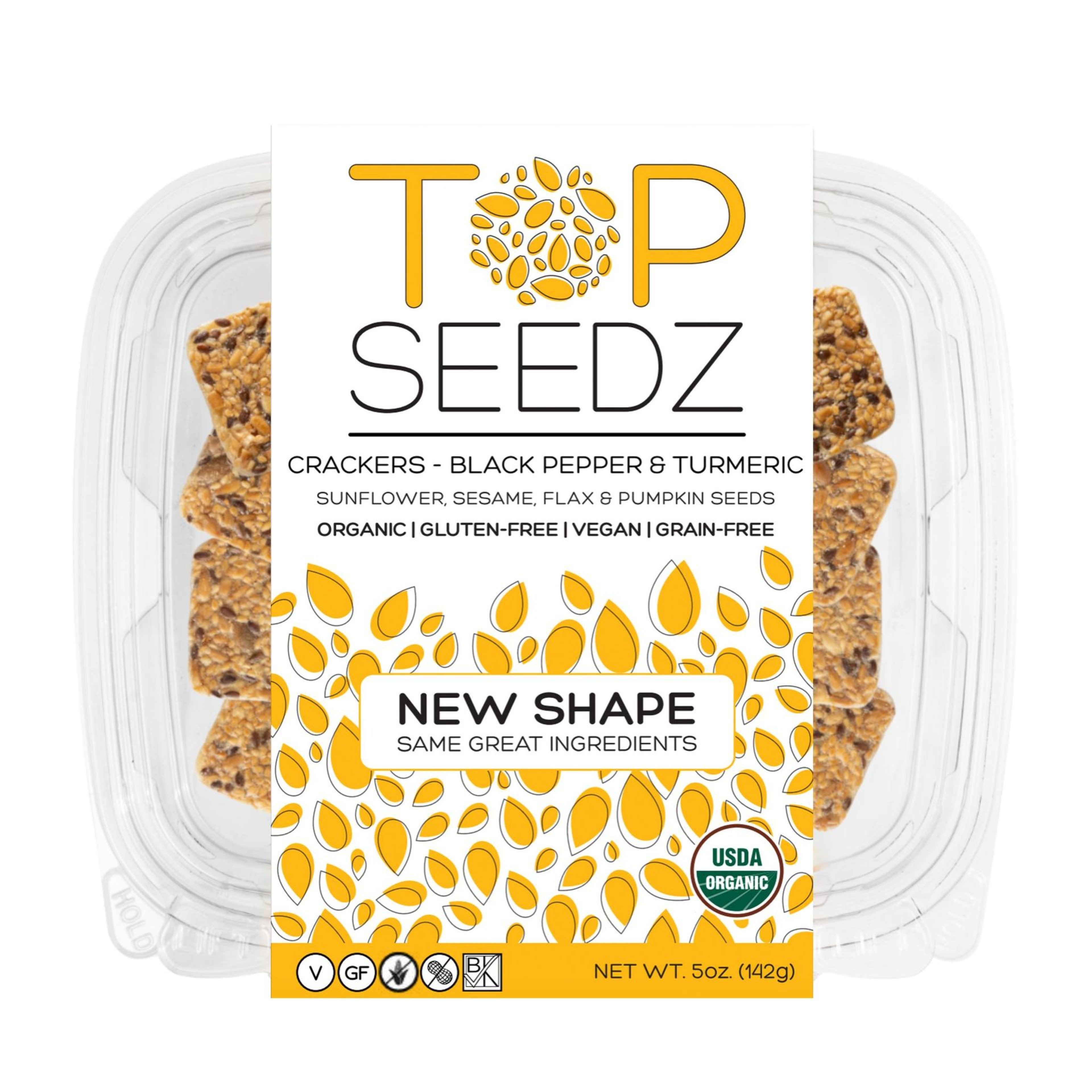 Top Seedz - Black Pepper & Turmeric Crackers - 5oz