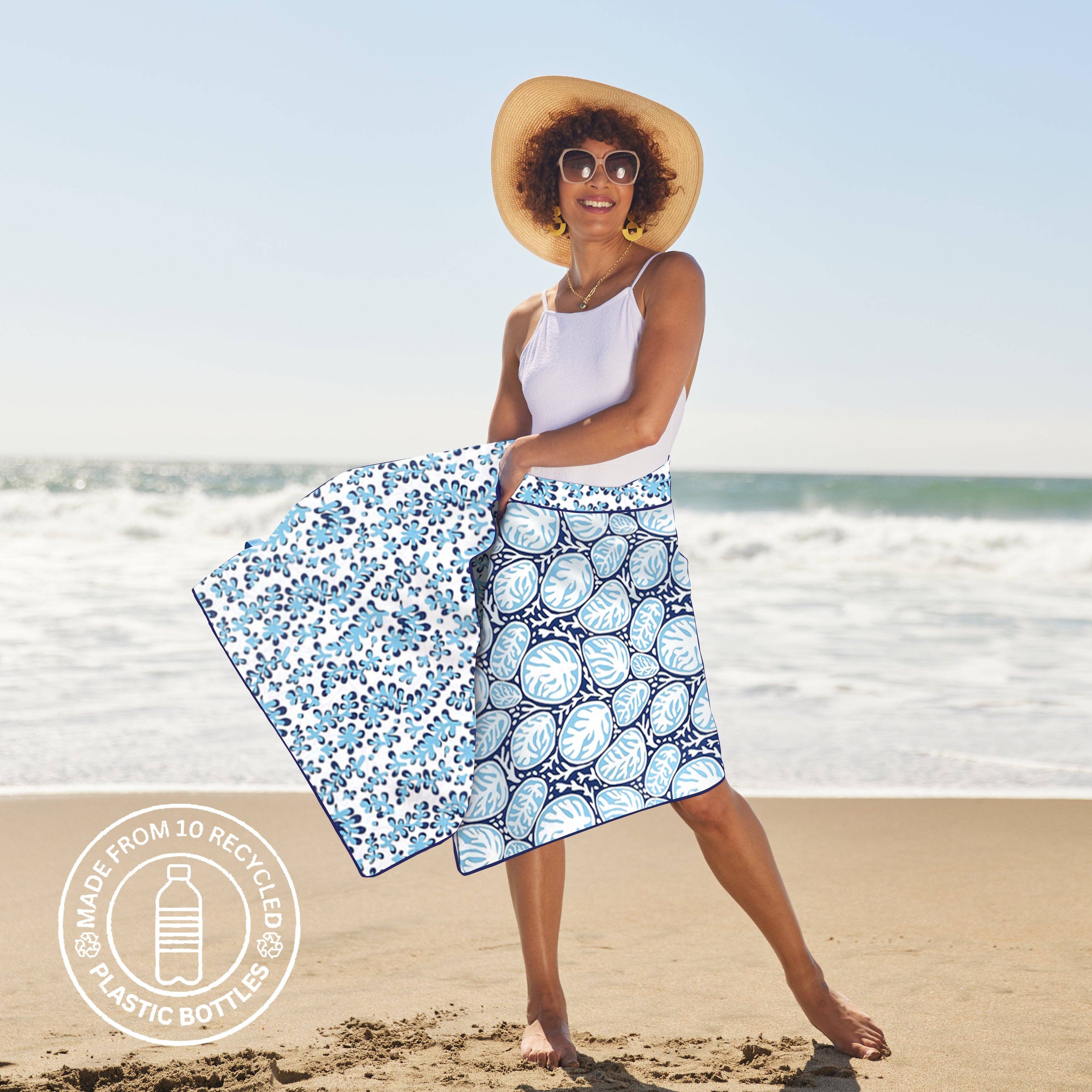 rockflowerpaper - CORAL GARDEN Reversible Beach Towel