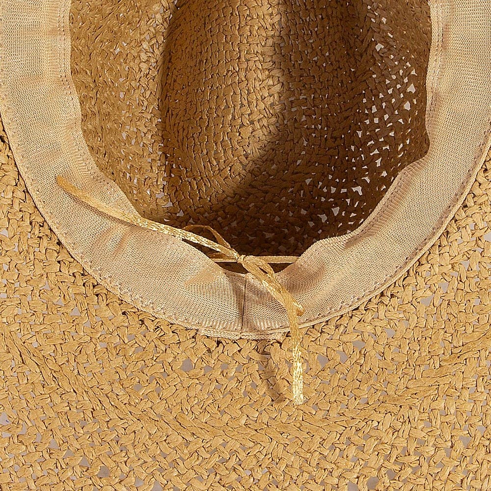 Collections by Fame Accessories - Braided Rope Band Straw Hat