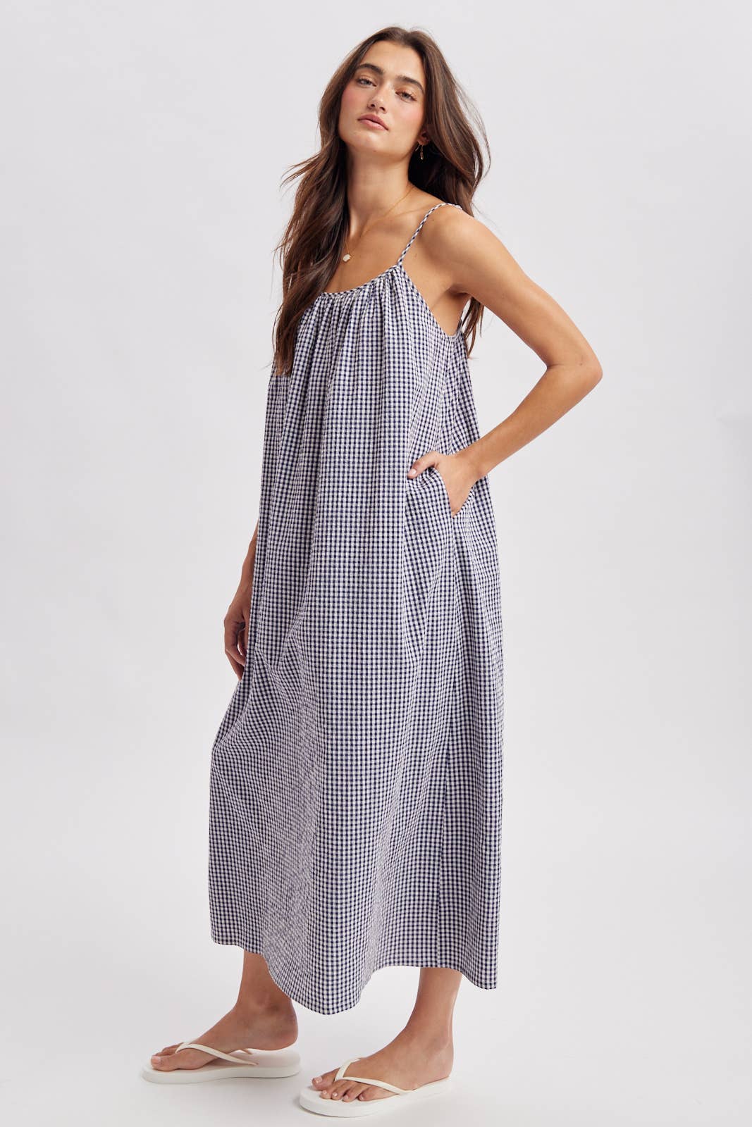 Wishlist Apparel - GINGHAM CAMI MIDI DRESS