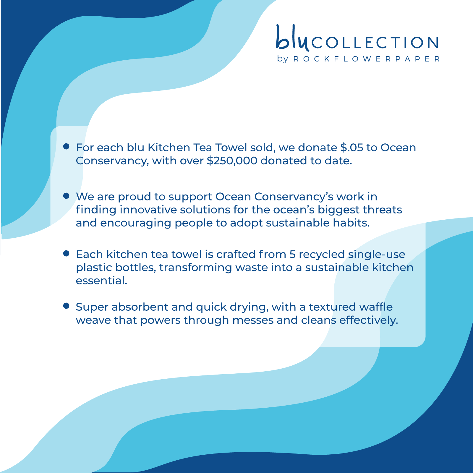 rockflowerpaper - Lemon Blossoms blu Kitchen Tea Towel