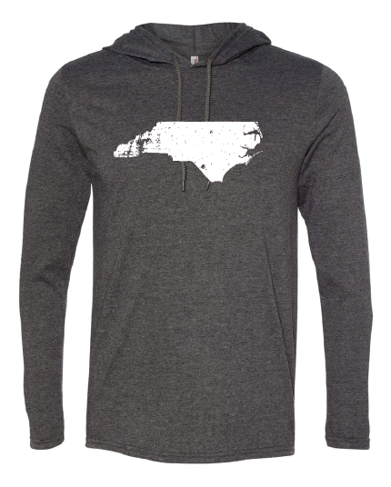 House of Swank Clothing - NC Classic Beach Hoodie Grey with White Ink