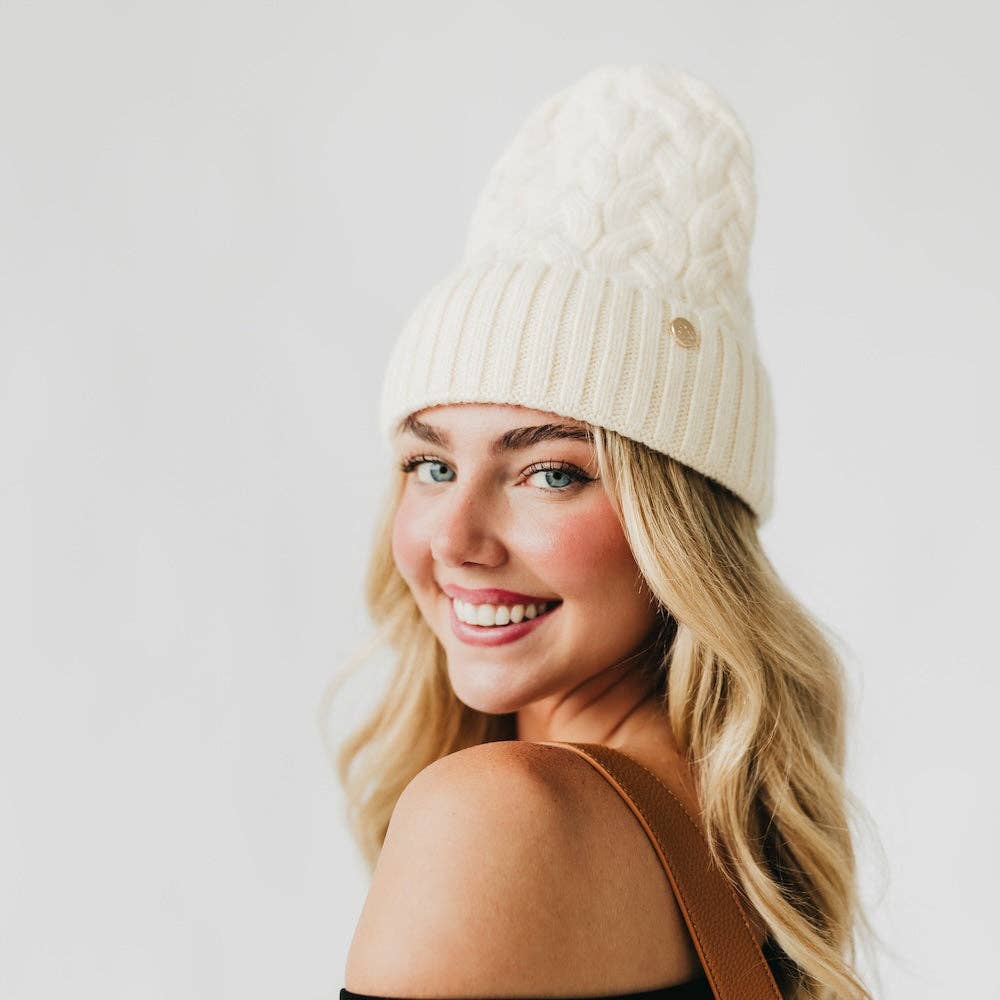 Pretty Simple - Satin Lined Cashmere Beanie Wholesale