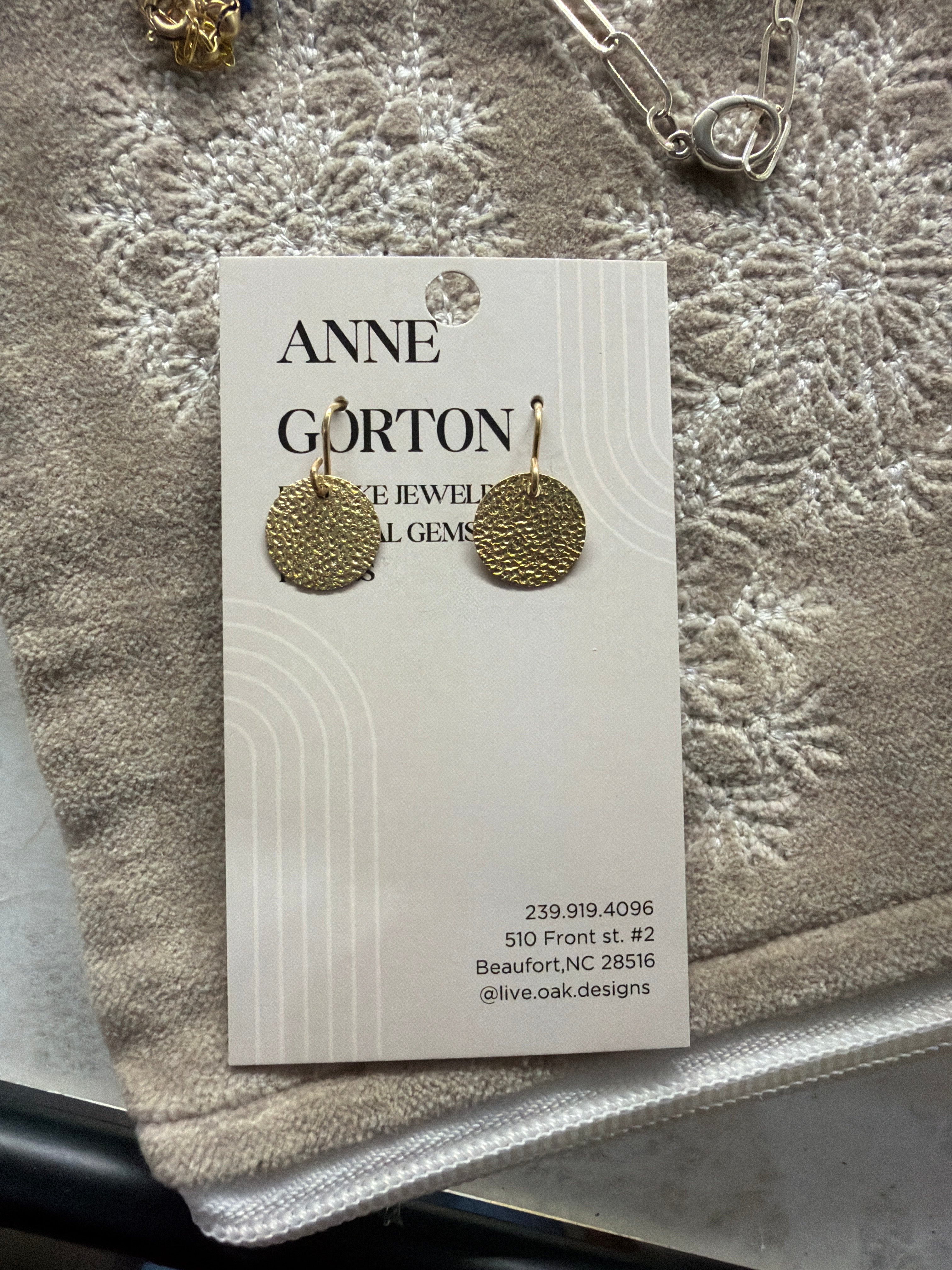 Live Oak Designs - Hammered Gold Filled Disk Earrings