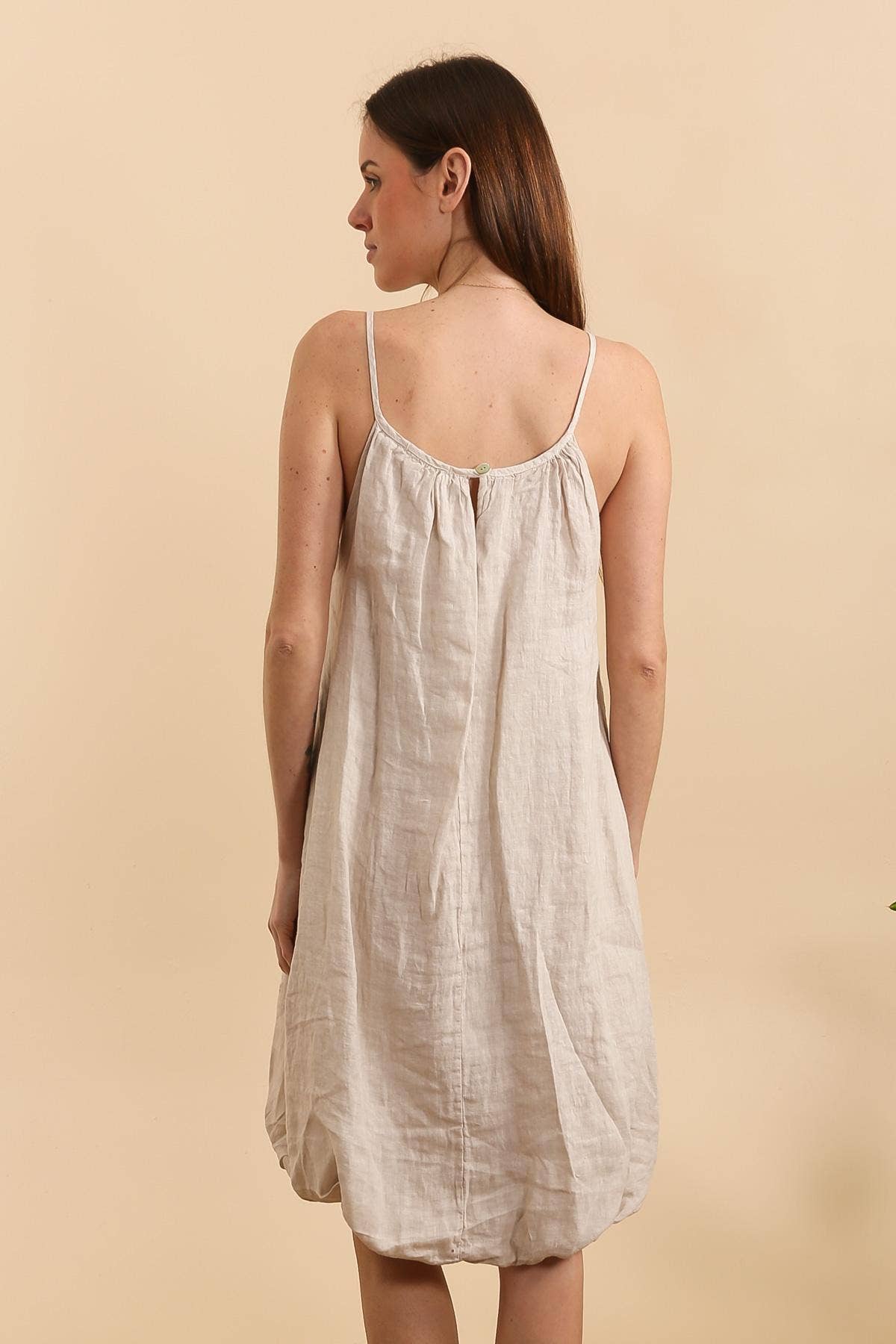 la maison des fibres naturelles - Linen strap dress 72313 100% linen lining 100% cotton