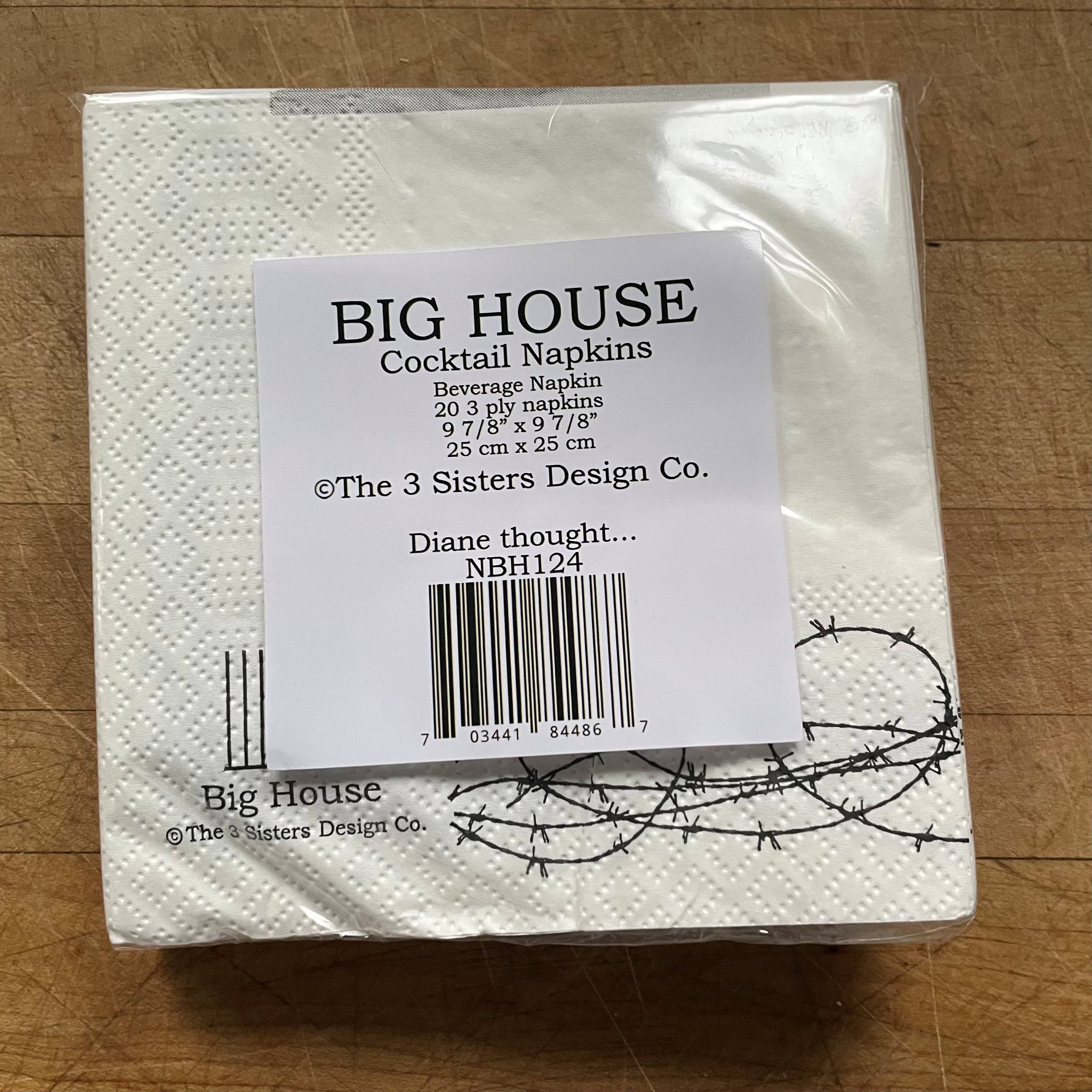 The 3 Sisters Design Co. - Big House Cocktail Napkins, Diane thought drinking... - beaudega