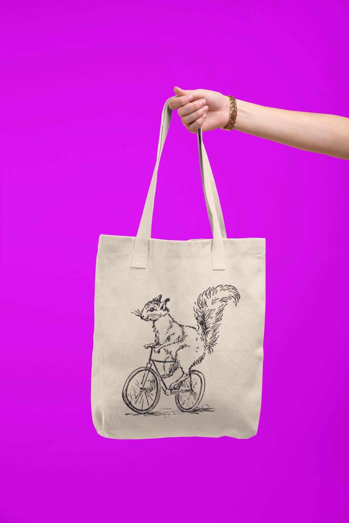 House of Swank Clothing - Squirrel Riding Bike Tote Bag