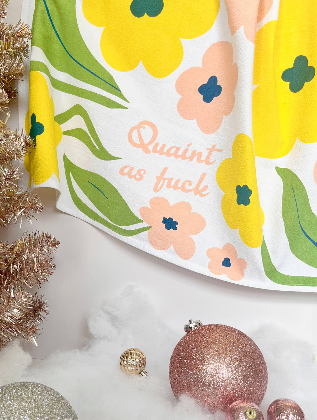 The Coin Laundry - Quaint as Fuck Flowers Kitchen Towel - Funny Home Decor