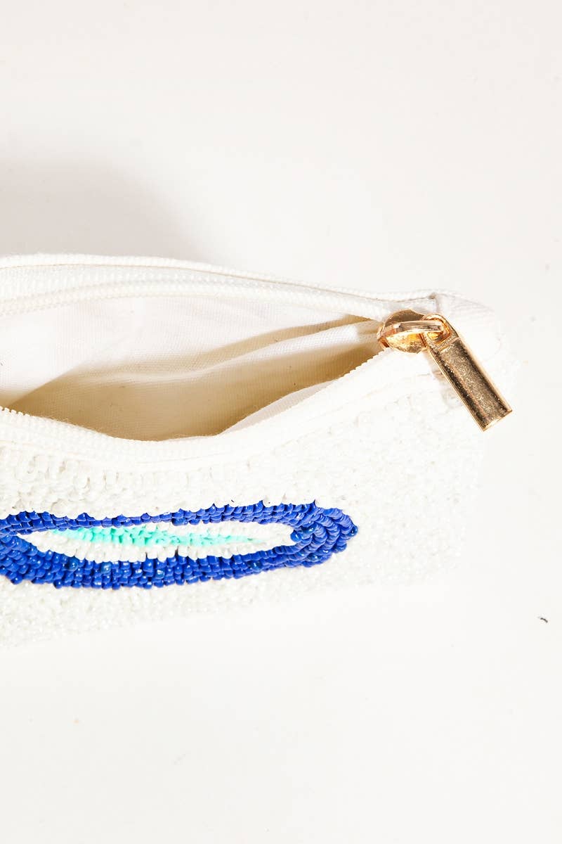 Collections by Fame Accessories - Evil Eye Ball Beaded Coin Purse