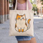 Collections by Fame Accessories - Kawaii Cat Print Canvas Tote