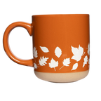 Sweet Water Decor - Fall Leaves Orange Stoneware Coffee Mug