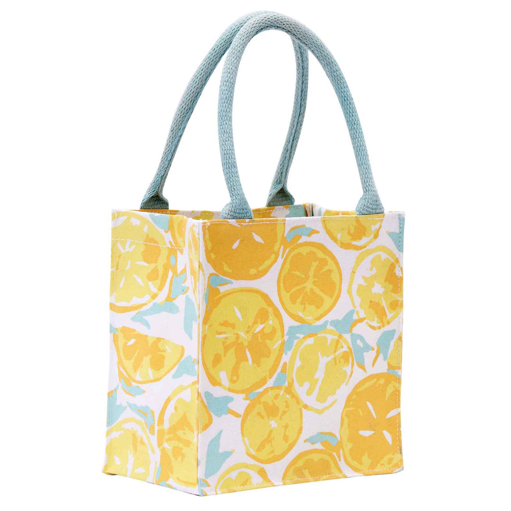 rockflowerpaper - LEMON SLICES Itsy Bitsy Reusable Gift Bag Tote