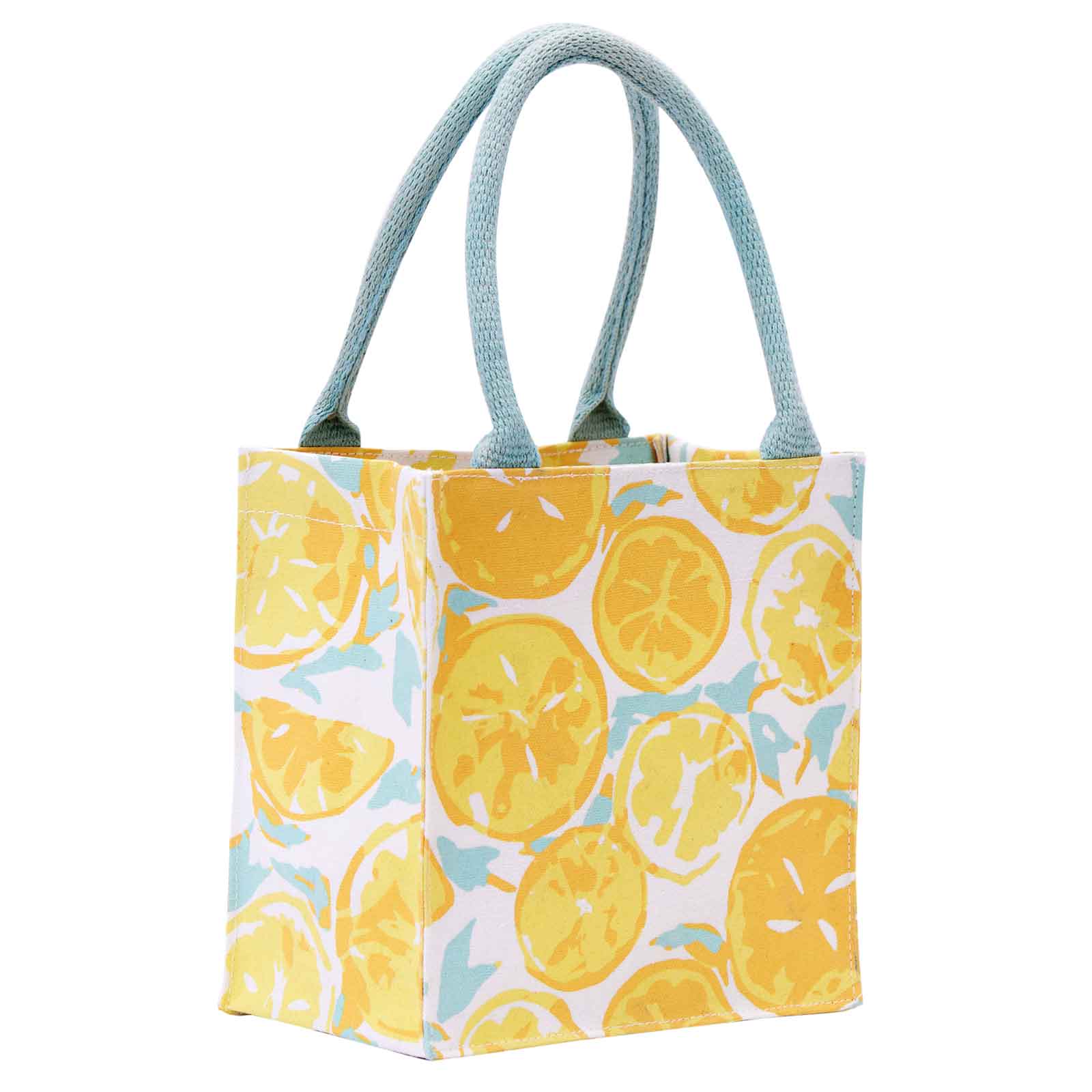 rockflowerpaper - LEMON SLICES Itsy Bitsy Reusable Gift Bag Tote