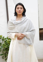 Dolma - Hand Felted Pure Cashmere Scarf Silver Grey