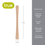 TRUE - Smash Natural Wood Muddler with Serrated Base