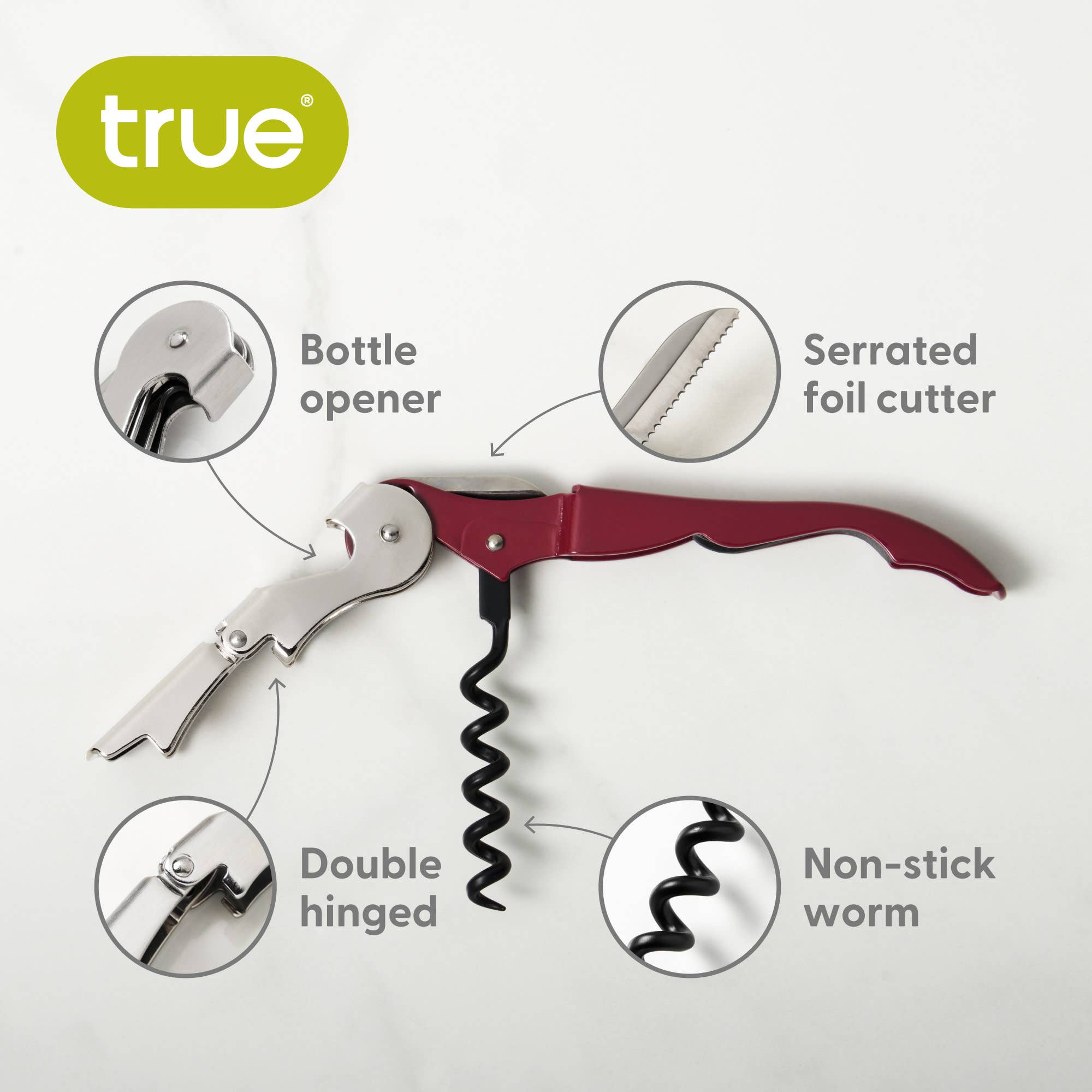 TRUE - Truetap Double-Hinged Corkscrew - ASST COLORS