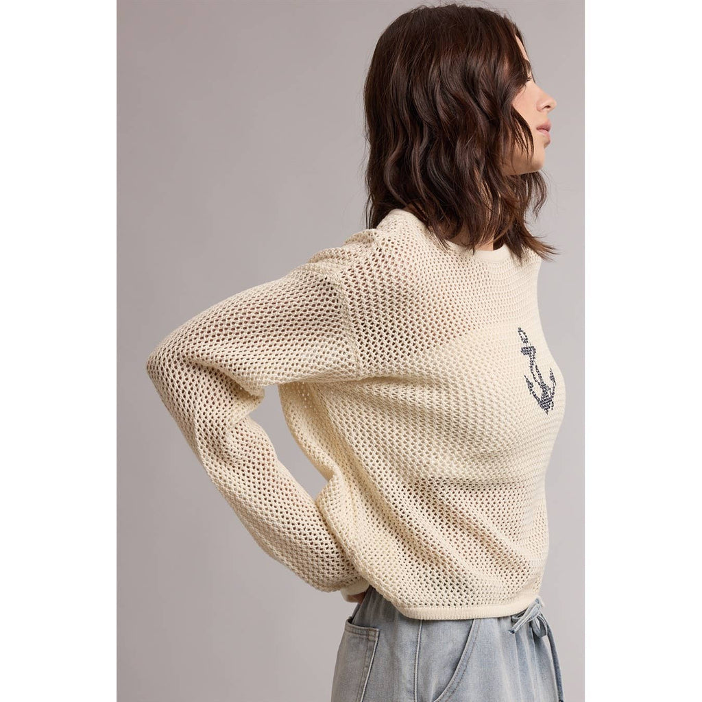 Wishlist Apparel - SAILOR ANCHOR OPEN KNIT SWEATER