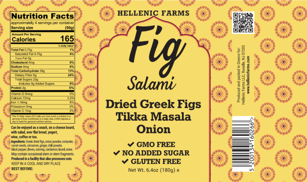 Gourmet Food Solutions, Inc. - Vegan Fig Salami - Tikka Masala Onion