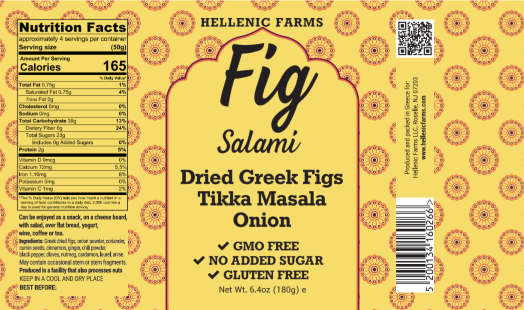 Gourmet Food Solutions, Inc. - Vegan Fig Salami - Tikka Masala Onion