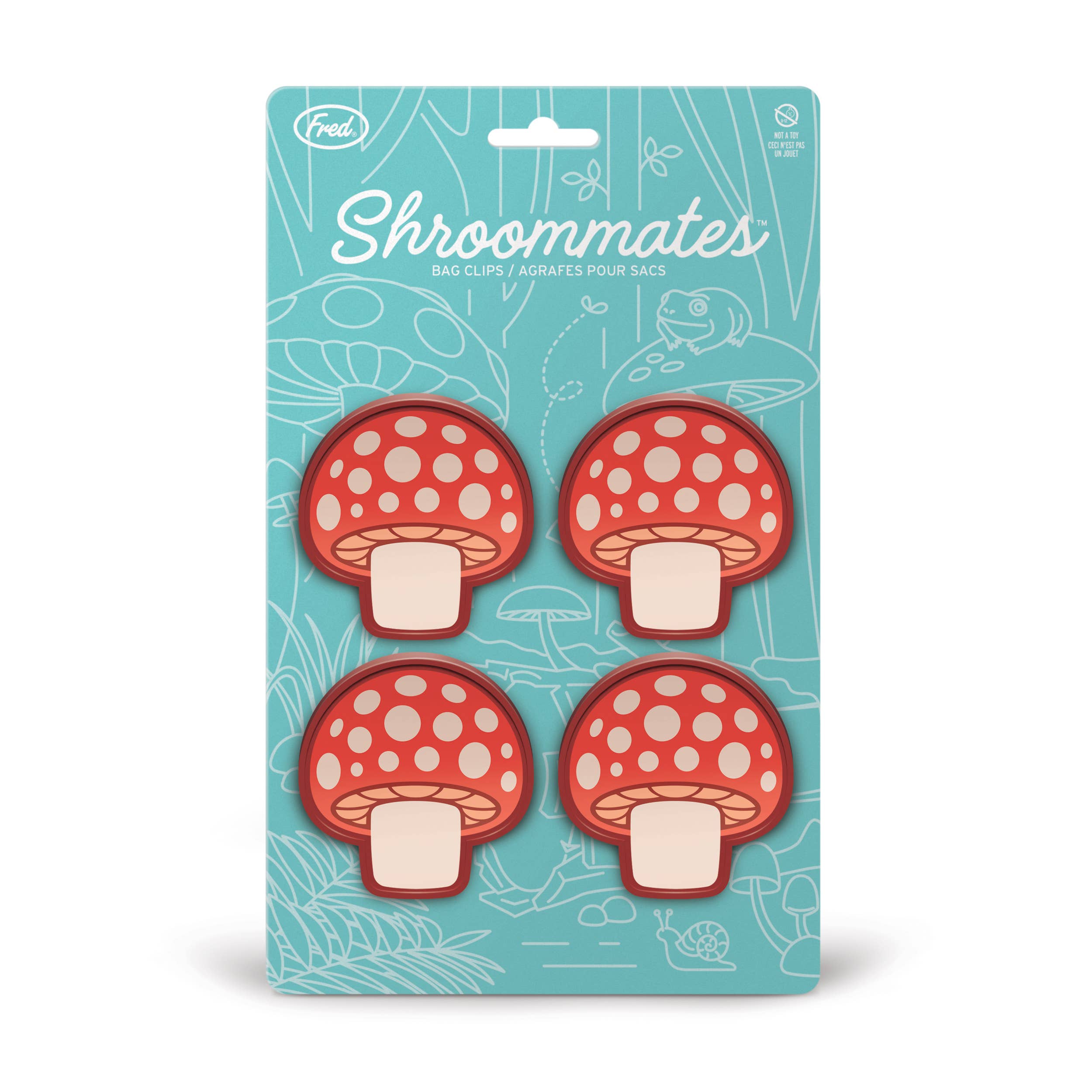Fred & Friends - Shroommates - Mushroom Bag Clips- Set of 4