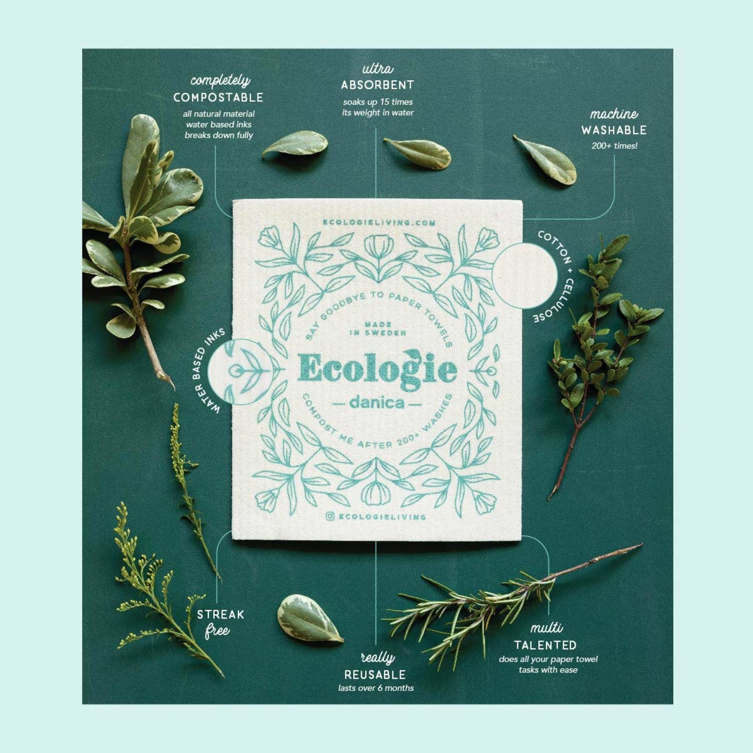 Ecologie - Oysters Swedish Dishcloth