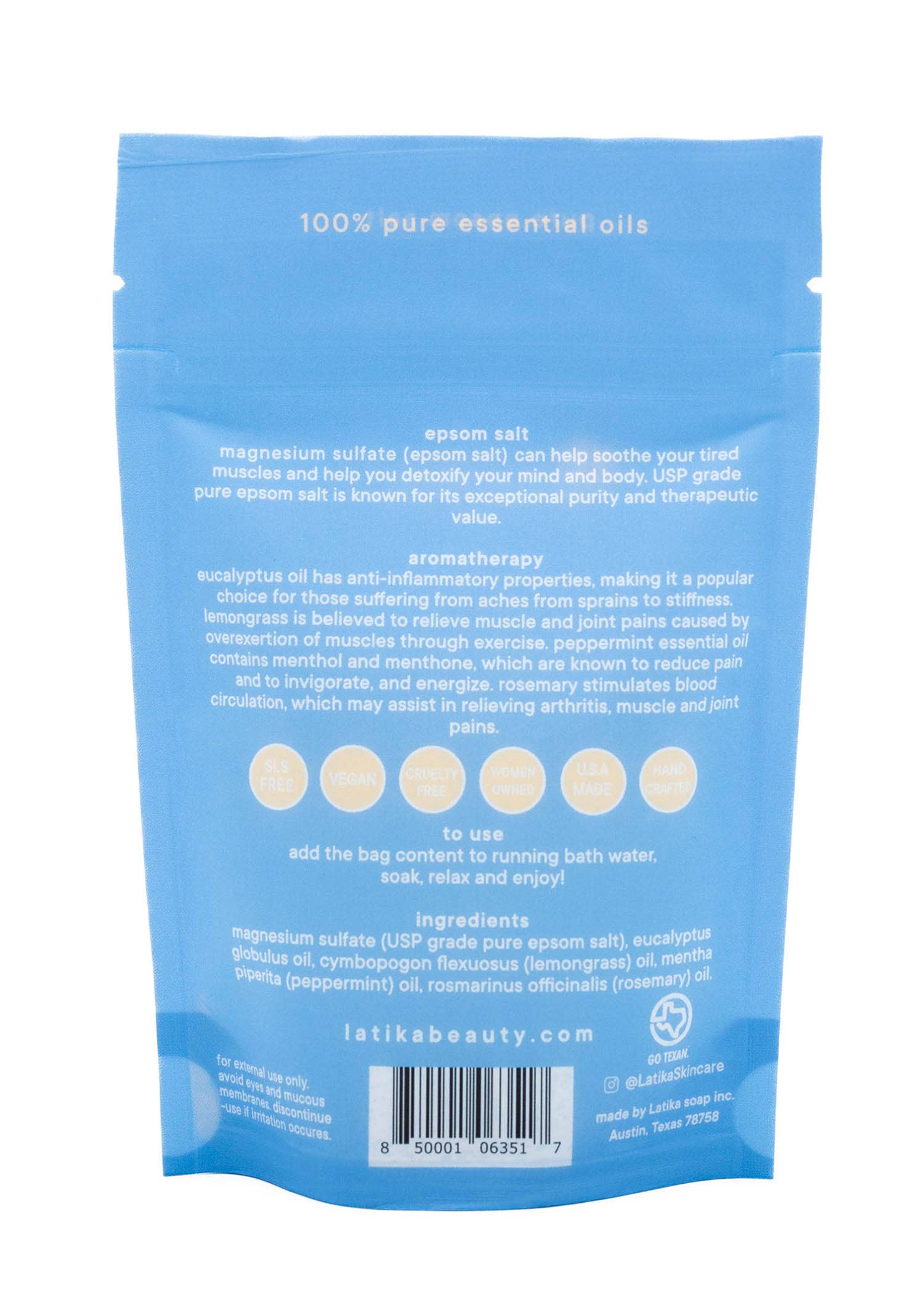 Latika Beauty - Muscle Epsom Bath Soak  ⚫