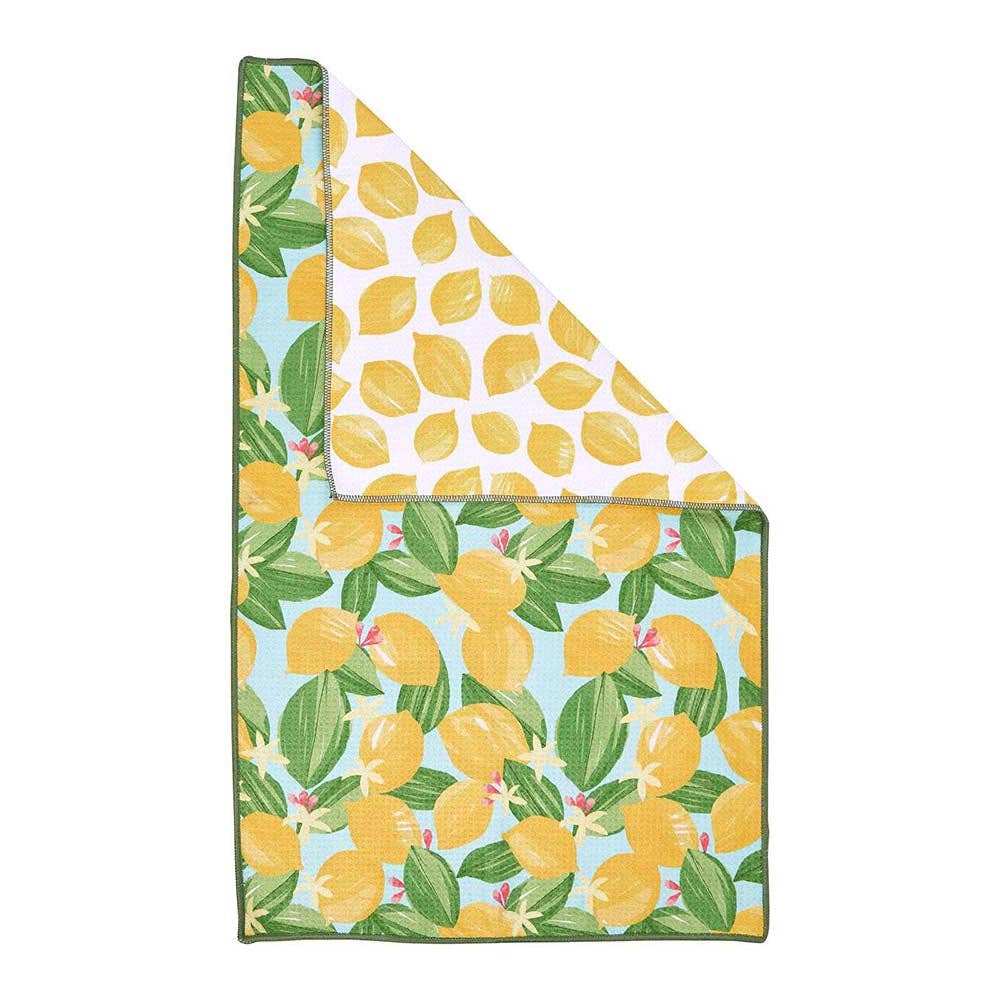 rockflowerpaper - Lemon Blossoms blu Kitchen Tea Towel