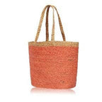 Chloe & Lex - Coral and Natural Jute Tote Bag