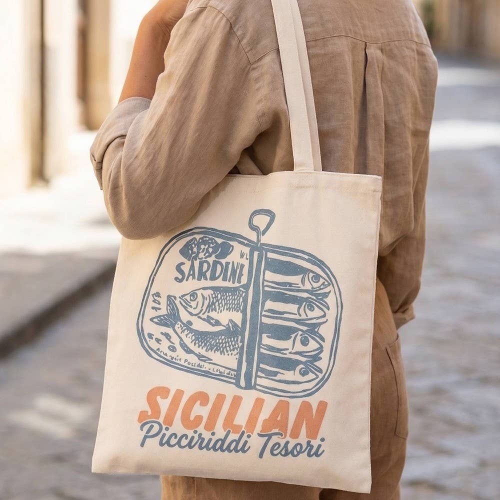 Collections by Fame Accessories - Sicilian Canned Sardines Tote Bag