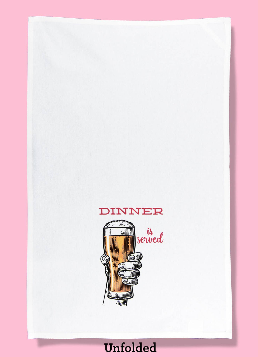 Bad Grandma Designs - Dinner Is Served (Beer) Dishtowel