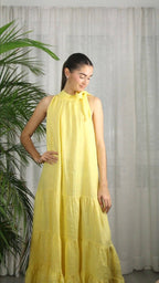 Linen & More - REF 72319 LONG DRESS BOW 100% LINEN
