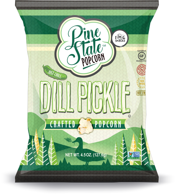 1 in 6 Snacks- Carolina Kettle chips - Dill Pickle Pine State Popcorn 5 oz